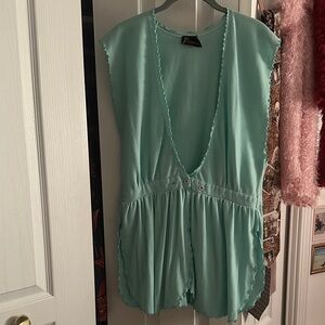 Turquoise Sleeveless Swimsuit Cover-Up